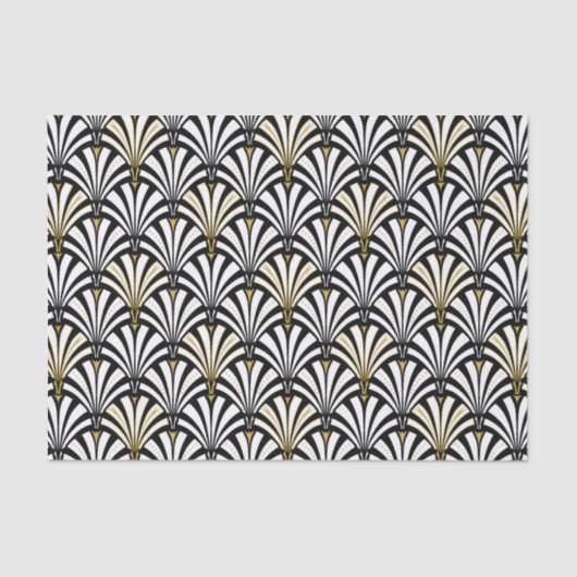 アールデコファンパターン-白および黒 薄葉紙 (正面)