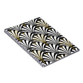 アールデコファンパターン – 白黒 ノートブック (右側)