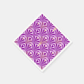 アールデコファンパターン – 紫と蘭 スタンダードカクテルナプキン (角)