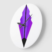 アールデコファンパターン（紫） ラージ壁時計 (傾斜)