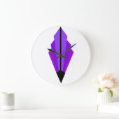 アールデコファンパターン（紫） ラージ壁時計 (ホーム)