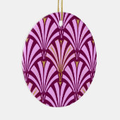 アールデコファンパターン – 蘭と紫 セラミックオーナメント (右)