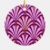 アールデコファンパターン – 蘭と紫 セラミックオーナメント (裏面)