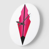 アールデコファンパターン（赤） ラージ壁時計 (傾斜)