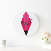 アールデコファンパターン（赤） ラージ壁時計 (ホーム)