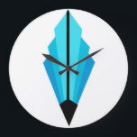 アールデコファンパターン（青） ラージ壁時計<br><div class="desc">クラシックアートのデコのファンパターンから色々な色で作られ、ほとんどのデコに合う</div>