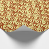 アールデコファンパターン-黄色の銅 ラッピングペーパー (角)