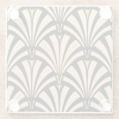 アールデコファンパターン-黒のモモ ガラスコースター (裏面)