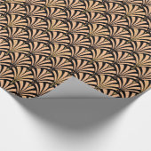 アールデコファンパターン-黒のモモ ラッピングペーパー (角)