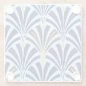 アールデコファンパターン – cobaltとsky blue ガラスコースター (裏面)