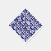 アールデコファンパターン – cobaltとsky blue スタンダードカクテルナプキン (角)