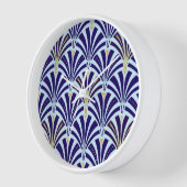 アールデコファンパターン – cobaltとsky blue 壁時計 (傾斜)