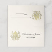 アールデコファンフェザーエスコートカードプレイス金ゴールドアイボリー プレイスカード (外部開封)