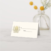 アールデコファンフェザーエスコートカードプレイス金ゴールドアイボリー プレイスカード (裏面)