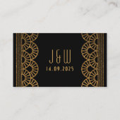 アールデコファン結婚モチーフ プレイスカード (裏面)