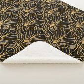 アールデコファン:ジオメトリックイエローブラック シェルパブランケット (3/4)