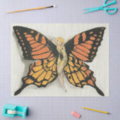 アールデコフェアリー蝶の女性のデコパージュ 薄葉紙 (クラフト)