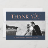 アールデコフェイクバラ金ゴールドオン海軍 | 写真ありがとう サンキューカード (正面)