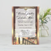 アールデコフェイクベルムメタリックシャンパ結婚ーニュ 招待状 (スタンド正面)