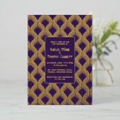 アールデコフォイ結婚ル/記念日/パーティの招待状 箔シーズンカード (立ち正面)