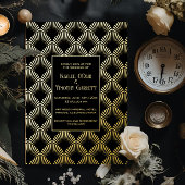 アールデコフォイ結婚ル/記念日/パーティの招待状 箔シーズンカード