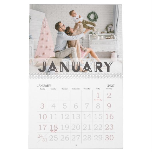 アールデコフォント | 2026写真 カレンダー (1月 2027)