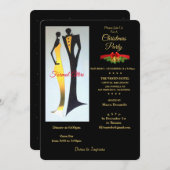 アールデコフォーマルの服装クリスマスパーティの招待状 招待状 (正面/裏面)