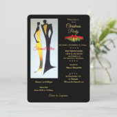 アールデコフォーマルの服装クリスマスパーティの招待状 招待状 (スタンド正面)