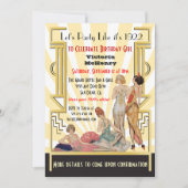 アールデコフラッパーの女の子のパーティの招待状 招待状 (正面)