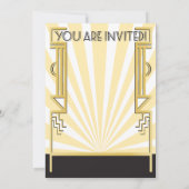 アールデコフラッパーの女の子のパーティの招待状 招待状 (裏面)