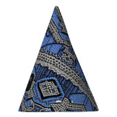 アールデコフラッパースタイルブルービーズシルバーレース パーティーハット (右)