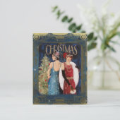 アールデコフラッパー1920年代ヴィンテージクリスマスポストカード シーズンポストカード (スタンド正面)