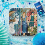 アールデコフラッパ ペーパープレート (パーティー)