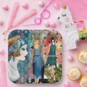 アールデコフラッパ ペーパープレート (パーティー)