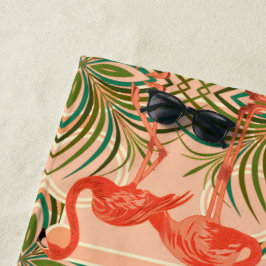 アールデコフラミンゴビーチタオル ビーチタオル