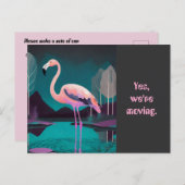 アールデコフラミンゴ住所葉書の変更 ポストカード (正面/裏面)