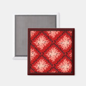 アールデコフラワーグリッド – 赤(マグネット) マグネット (正面/裏面)