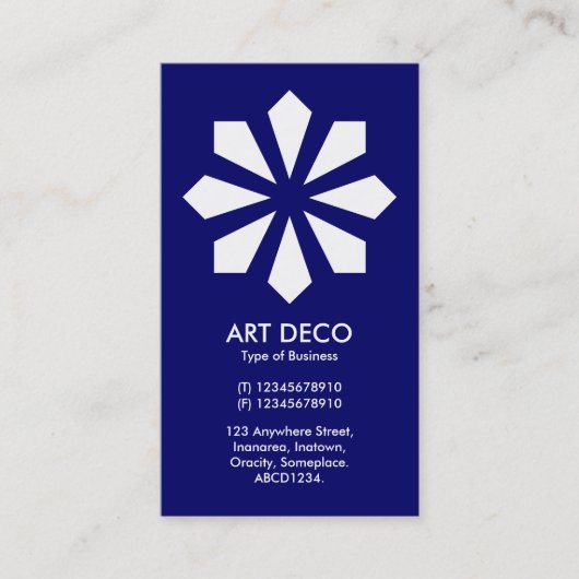アールデコフラワースター – ネイビーブルー000066 名刺 (正面)