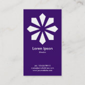 アールデコフラワースター – 深い紫330066 名刺 (裏面)