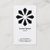 アールデコフラワースター – 黒オンホワイト 名刺 (裏面)