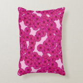 アールデコフラワーパターン – マゼンタ，ピンク アクセントクッション (正面(垂直))