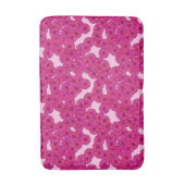 アールデコフラワーパターン – マゼンタ，ピンク バスマット (正面縦)