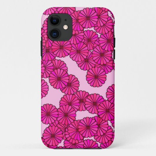 アールデコフラワーパターン – マゼンタ，ピンク Case-Mate iPhoneケース (裏面)