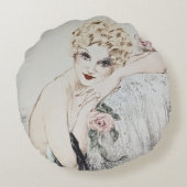 アールデコフランスのルイ・イカルト枕:ラベルバラ ラウンドクッション (裏面)