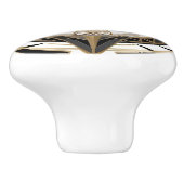 アールデコフリップフロップシューズ白黒金ゴールド セラミックノブ (側面)