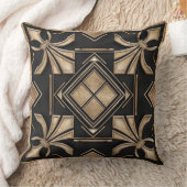 アールデコフルーアデリスブラックと金ゴールド クッション (ブランケット)