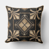 アールデコフルーアデリスブラックと金ゴールド クッション (正面)