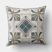 アールデコフルーアデリスブルーとホワイト クッション (裏面)