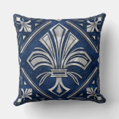 アールデコフルーアデリスブルーマーブルアンドパール クッション (裏面)