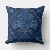 アールデコフルーアデリスブルー大理石 クッション (正面)